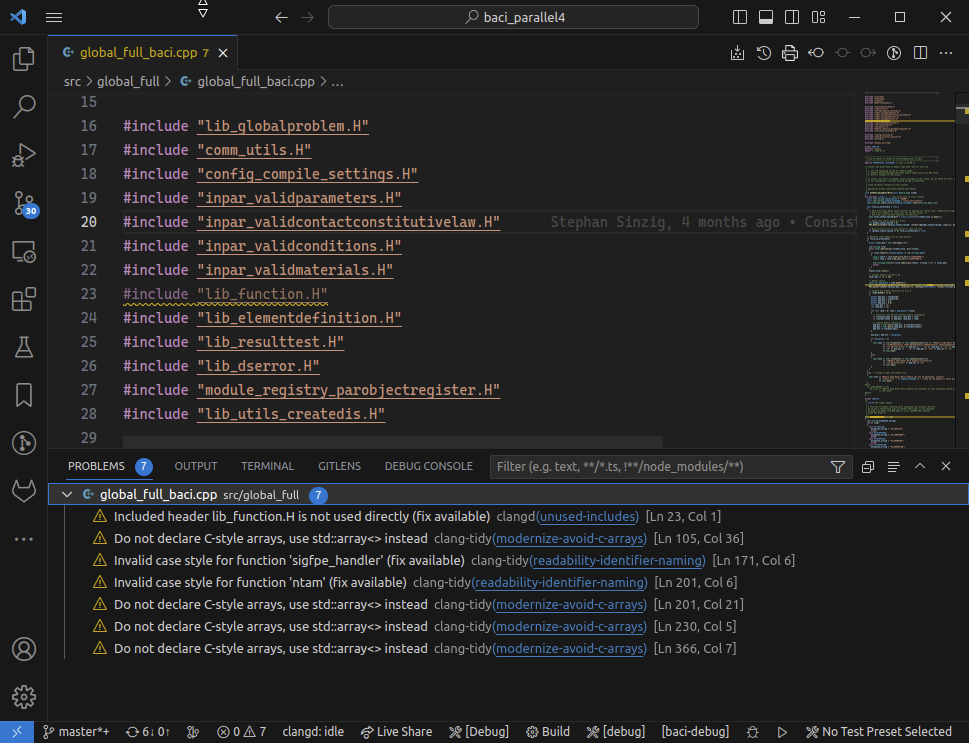 Screenshot of the clangd capability for VS Code